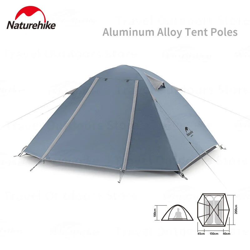 Naturehike Camping Tent 2 3 Persons Portable Waterproof Backpacking Tent Double-layer Outdoor Hiking Travel Camping Equipment