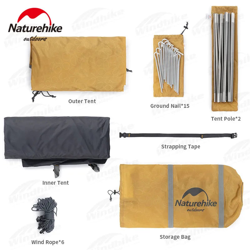 Naturehike Camping Tent 2 3 Persons Portable Waterproof Backpacking Tent Double-layer Outdoor Hiking Travel Camping Equipment
